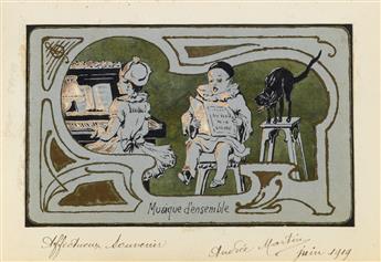 (MANUSCRIPTS and MANUSCRIPT REFERENCE.) Group of five 19th through early 20th century illustrated manuscript books.